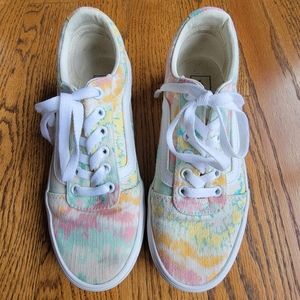 Vans Womens (or teen girl;) pastel tie dye sneakers Size 7 EUC!